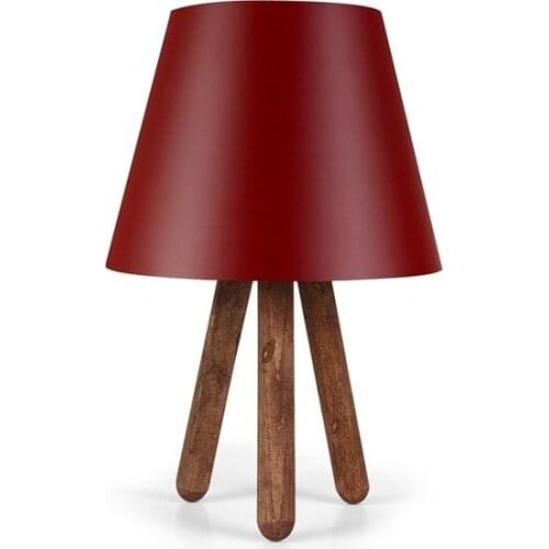 New Wooden Three-Legged Lampshade PVC Burgundy-1222 Lampshade
