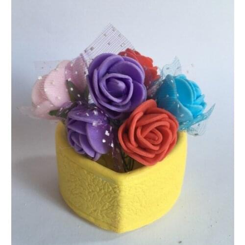 Tuğra Gift Heart Figured artificial flower Pot Fragrant Stone Yellow decoration artificial flower искусственный цветок