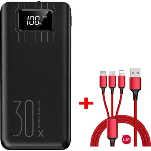 Power Bank 30000mAh Portable Charging PowerBank 30000 mAh USB PoverBank External Battery Charger For Xiaomi Mi 9 8 for