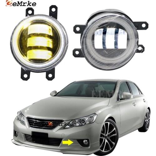 2x Full Led Angel Eye DRL Daylight for Toyota Mark X Reiz X130 GRX130 2009 '10 '11 2012 Anti Fog Lights Cut Lens Car Accessories