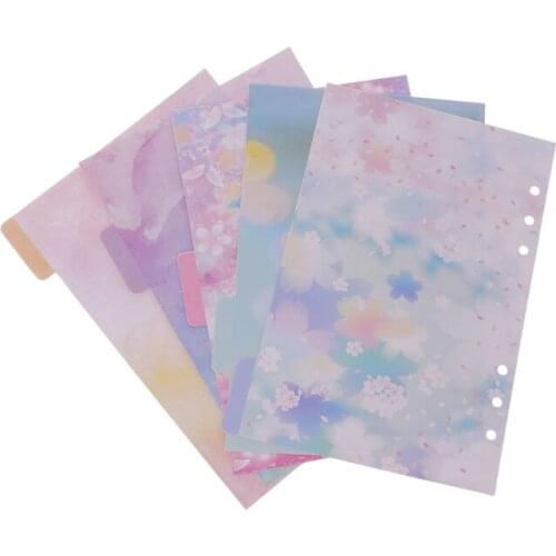 5 Pcs Flower Dividers Accessories for Dokibook Notebook Planner A5 A6 Inner Page
