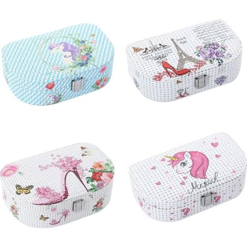 PU Leather Jewelry Box Organizer Makeup Mini Things Display Travel Case