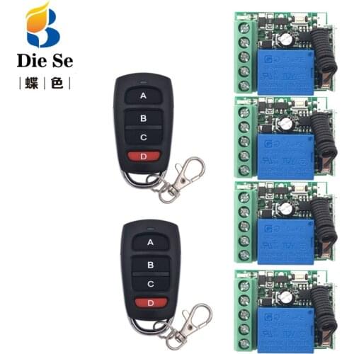 433MHz Universal Remote Control DC 12V 1CH rf Relay Receiver and Transmitter for Universal Light Control and Remote Bulb Control