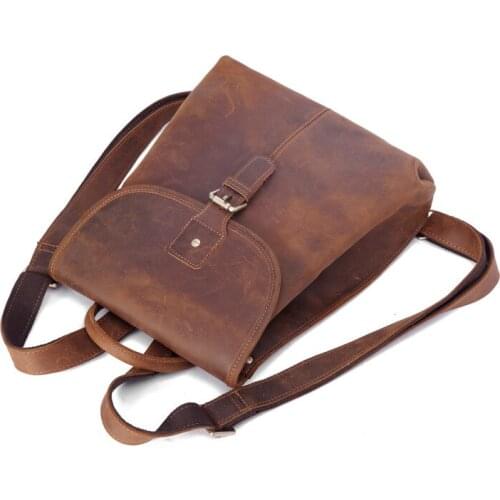 New Vintage Womens Genuine Leather Backpack Female School Bags for Girls Luxury Laptop Backpacks Lady Cowhide Bagpack Handbags