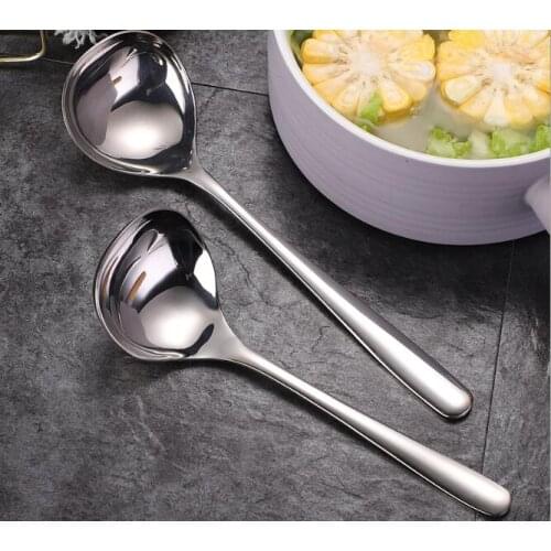1PC 304 Stainless Steel Soup Spoon Deepen Thickened Large Capacity Spoon Dinnerware Tableware Restaurant Multi-function XB 049