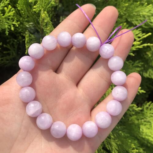 1Pcs Beautiful Kunzite Bracelet Natural Polishing Kunzite Crystal Stone Bracelet For Healing