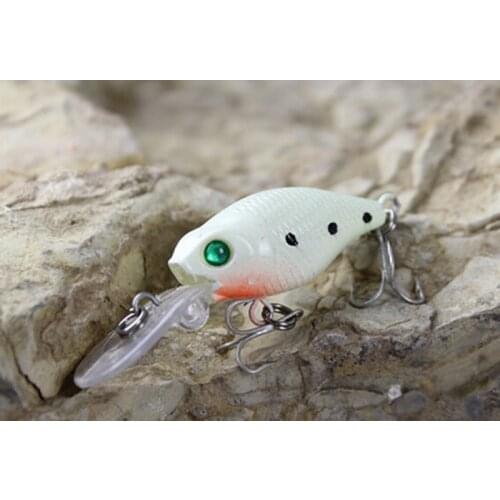 2Pcs/Lot Luminous Crankbait 4.6g 6cm Night Fishing Lure Wobbler Crank Bait with Noctilucent effect Fish Lure