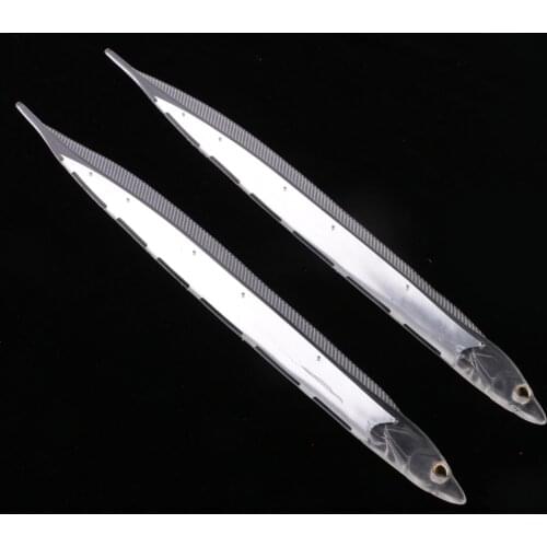 2pcs Transparent Fishing Lure Soft Bait Hairtail Saury Fish Lure Sea Fishing 28 cm/11 inch