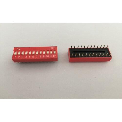 20PCS 12P 12 Position DIP Switch 2.54mm Pitch 2 Row 24 Pin Slide DIP Switches