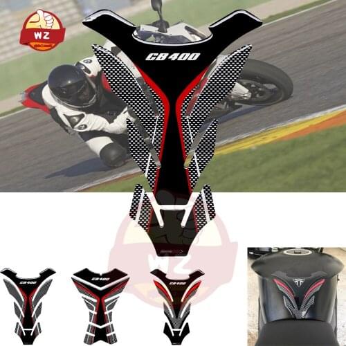 3D Carbon-look Motorcycle Tank Pad Protector Decal Stickers Case for Honda CB400 CB 400 Tankpads