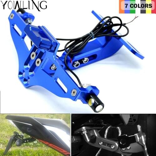 Motorcycle Accessories CNC Rear License Plate Mount Holder with LED Light For SUZUKI HAYABUSA 1300 SFV650 SV1000/S TL1000R