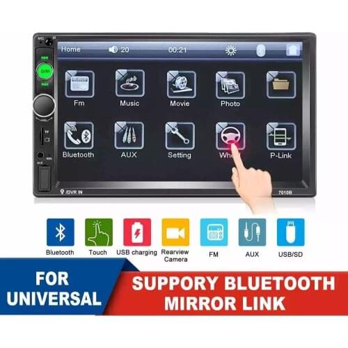 Car Multimedia Player Stereo FM USB AUX Bluetooth Autoradio MP5 Player Mirror Link Support Rear View Camera