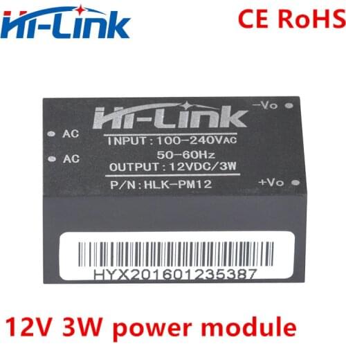 Free shipping 25 pcs AC DC 12v 3w HLK-PM12 Step Down Power Supply Module Converter Intelligent household switch power module