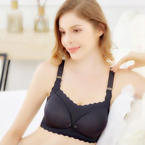 Maternity Nursing Bras plus size women Postpartum pumping bra breastfeeding bra front clasp bra gravida Natural Color