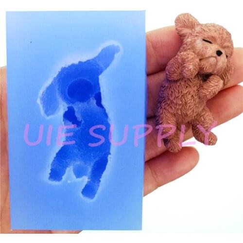 DYL804U 3D Sleeping Dog Silicone Mold Kawaii Dog Fondant Cake Decoration Candy Chocolate Resin Art Jewelry Soap 37mm x 17mm