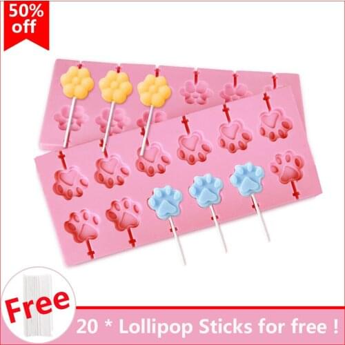 Bake bakeware tool bear lolipops cake molds Round Heart Silicone lollipop mold Flower candy chocolate molds cake Christmas Gift