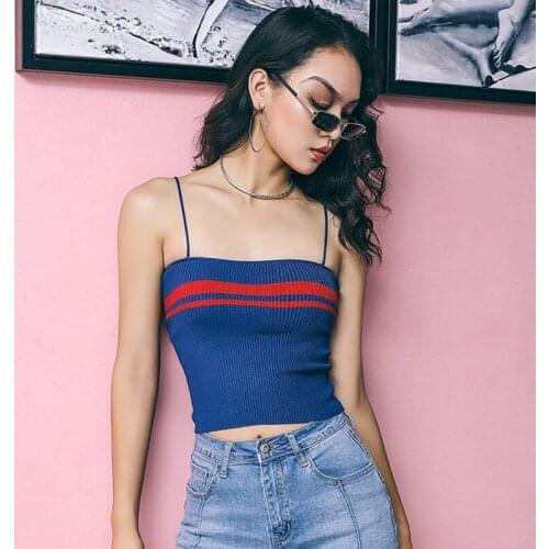 Women fashion Crop Tank Top Seamless striped Female Crops Tops vest Sexy Lingerie Intimates Summer Camisole