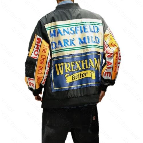 Hiphop Jacket women men coat Baseball Uniform Streetwear English spring summer black kenye west Bomber Windbreaker Harajuku