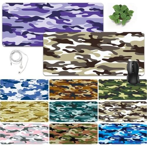 Easy-to-clean And Large Mouse Mat Anti-slip Waterproof PU Leather Computer Mousepad Camouflage Pattern Durable Game Mouse-pad