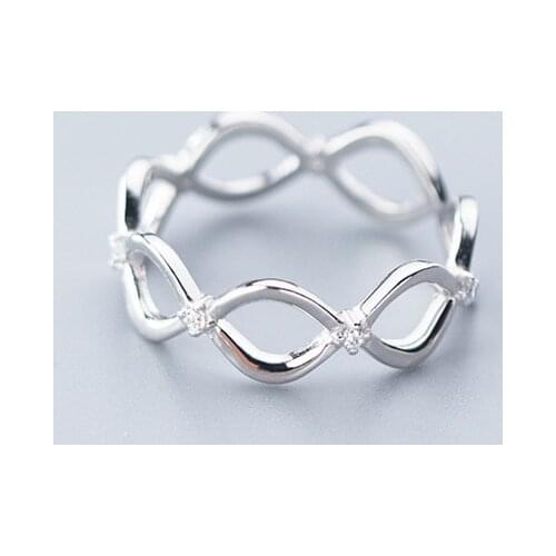 MloveAcc 925 Sterling Silver BRAIDED SILVER RING Authentic Twist Of Fate Stackable Twisted Ring Jewelry