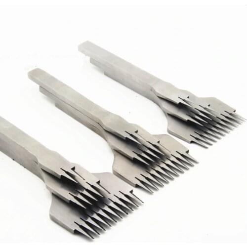 2.7/3/3.38/3.85mm 2/5/10 Prongs French Style Leather Craft Hole Punches Stitching Punch Tool Set Leather Craft Hole Embosser