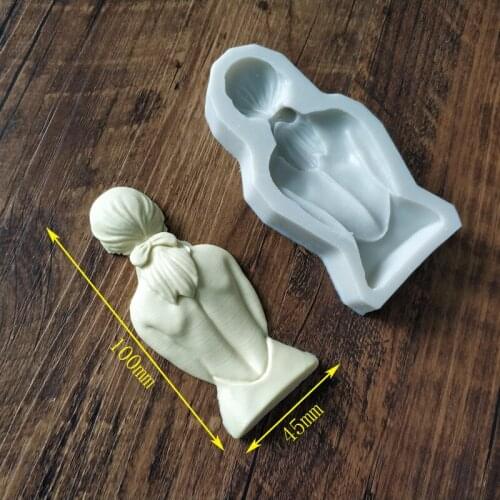 New girl model back silicone mold Cake decoration border tool Sugarcraft