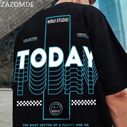 ZAZOMDE 2021 New Hip Hop Tees Shirt Harajuku Short Sleeve Loose Men T Shirt Casual O-neck Summer Brand Oversized Punk Clothes