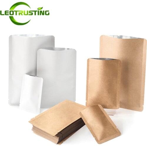 New Kraft Paper Round Corner Open Top Bag Ground Coffee Tea Powder Flour Liquid Chocolate Trail Heat Sealing Packaging Pouches