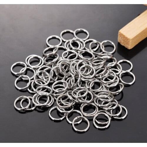 500PCs 4/5/6/7/8mm 304 Stainless Steel Opened Jump Rings Connectors Round Silver Color for DIY Making Earring Jewelry Findings