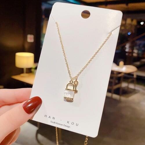 Key Lock Pendant Necklace For Women Shiny Clavicle Chain Fashion Romantic Shell Sweet Kpop Trend Engagement Party Jewelry Gifts