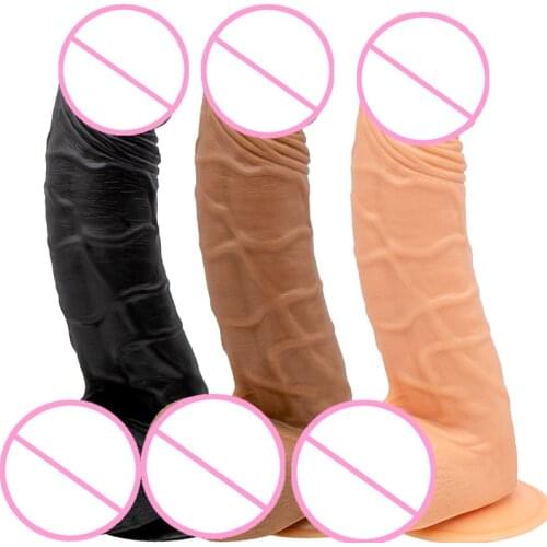 Realistic Dildo Skin Feeling Big Penis Realistic Hard Cock Silicone Penis Huge Big Cock Erotic Lesbian Adult Sex Products