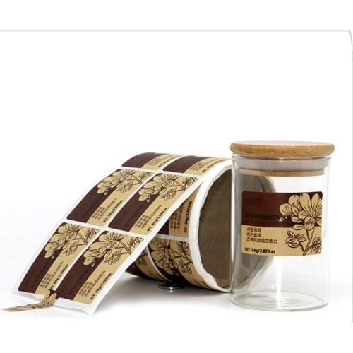 Roll New Tape Printing Color Food Jam Label Custom Automatic Labeling Machine Bottle Labeling Roll Ordering