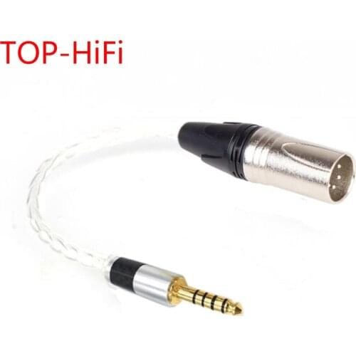 TOP-HiFi 7N Single-Crystal Silver 4.4mm Balanced Male to 4pin XLR Balanced Male Audio Adapter Cable 4.4 to XLR Balance