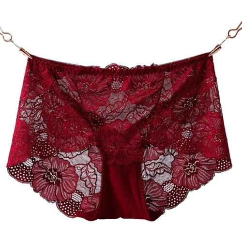 Girls Comfortable Breathable Panties Women Fashion Ladies Lace Sexy Underwear Pure Cotton Mid-waist Lingerie