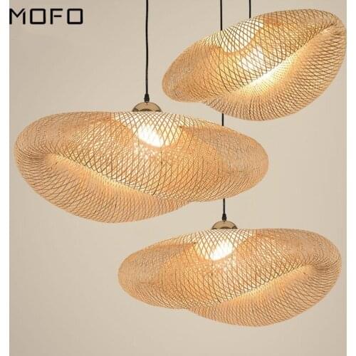 Vintage Bamboo Pendant Lights Lighting Chinese Classical Wood Retro Hanging Lamp Suspension Kitchen Rattan Decor Light Fixtures