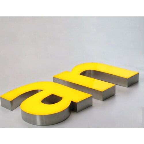 Top Quality Single Built-up Letters Trimless Led Letters Channel Letter SUS/PMMA Customized Logo for Stores Bar Restaurant Shop