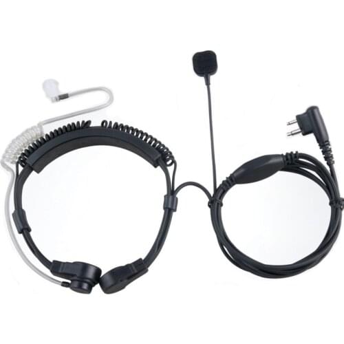 Walkie Talkie Throat Mic With Extendable Neckband Microphone Earpiece Headset For Motorola 2pins CP040 EP450 CP200