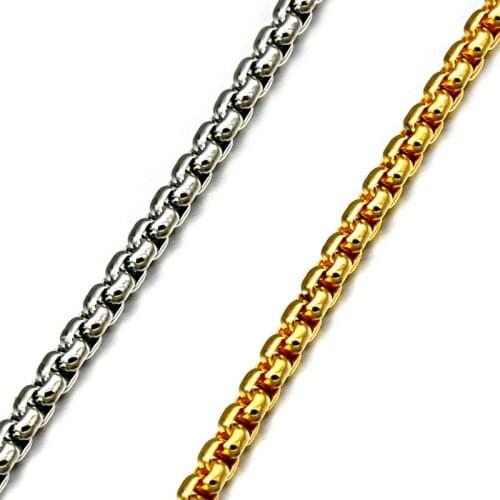 WT-BFN007 24" Inch Stainless Steel Chain High Quality Electroplated Square Sweater Chain For Women Necklace Findings