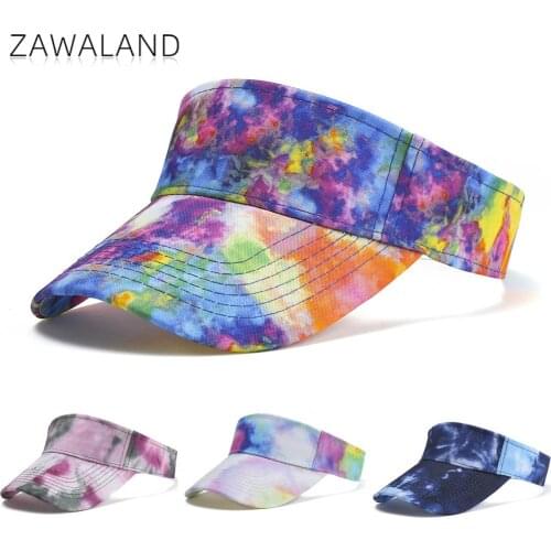 Zawaland Color Tie-Dye Empty Top Hats Men Women Spring and Summer Outing Sun Hats Couple Outdoor Sports Casual Caps Adjustable
