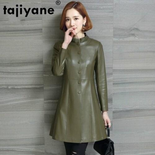 Real Genuine Leather Jacket Women Sheepskin Coat Brown Coats Winter Jacket Women Korean Autumn Long Slim Elegant Coats XU17X1936