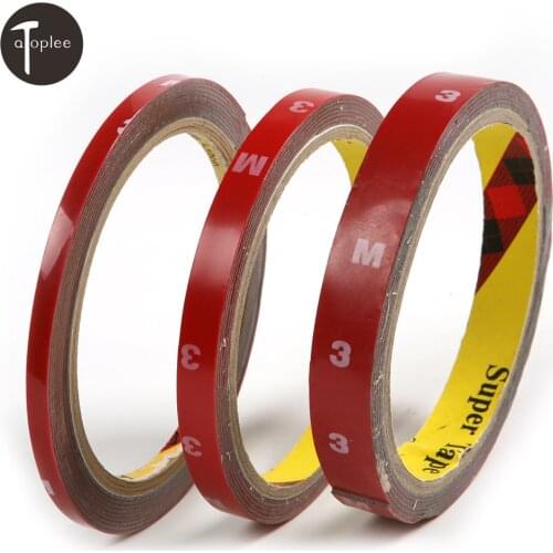 1Roll 6mm/10mm/15mm Auto Acrylic Foam Tape 3M Double Sided Attachment Car Automotive Strong Adhesive Tape Exterior Tape