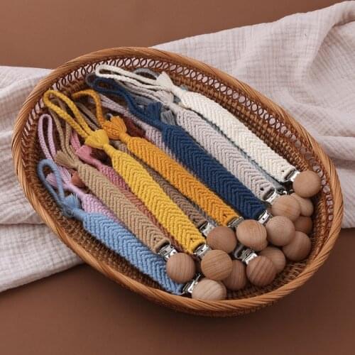 1PC Vintage Crochet Pacifier Clip Baby Cotton Tassel Pacifier Chain Dummy Clips Newborn Teething Toys Wholesale