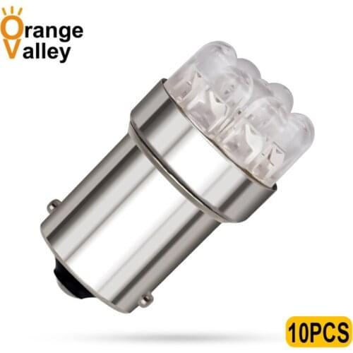 10pcs Wholesale 1156 BA15S P21W S25 7506 R5W Pure White 9 LED Car Rear Light Turn Signal Lamp Backup Lighting DC 12V
