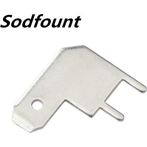 100pcs 4.8 Inserts Plug Spring Terminal PCB Solder lug type thickness 0.5/0.8 two legs,187 Type L curved PCB welding sheet