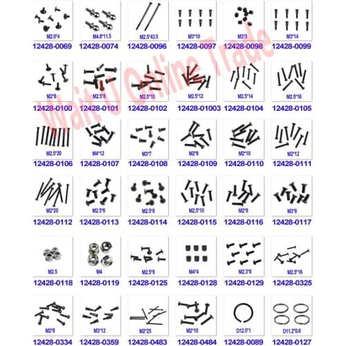 12428 12423 Include All Screws Ball Head Round Head Screw 36 sets Spare Parts For WLtoys 12428 12423 RC Truck Model Car