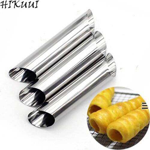3pcs/set Stainless Steel Croissants Mold Spiral Baked Cake Molds DIY Croissant Maker Round Tube Roll Moulds Kitchen Gadgets