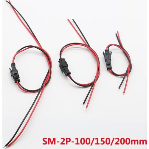 5/10Pair 22 AWG JST SM Male and Female Connector 2.54 SM2P EL Wire Cable Cord Adapter with Electrical Cable Wire for LED Light