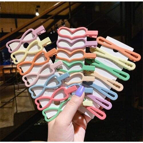 7PCS Fashion Handmade Hairpin Female Simple Cute Cartoon Color Flower Ford Clip Korean Ins Girl Broken Hair Clip Headdress