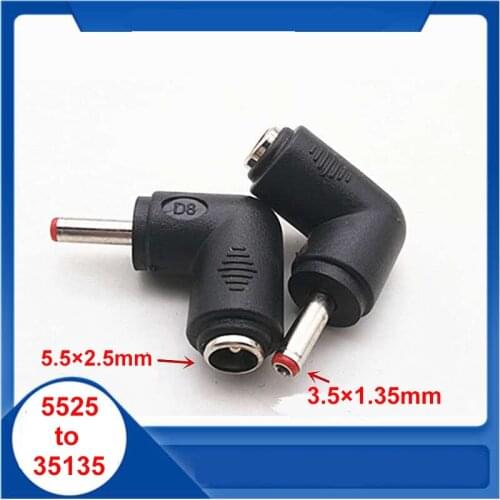 COMPSON 1PCS 5.5 x 2.5mm female to 3.5 x 1.35mm male DC Connector Power Adapter 90-degree 5.5 x 2.5 to 3.5 x1.35