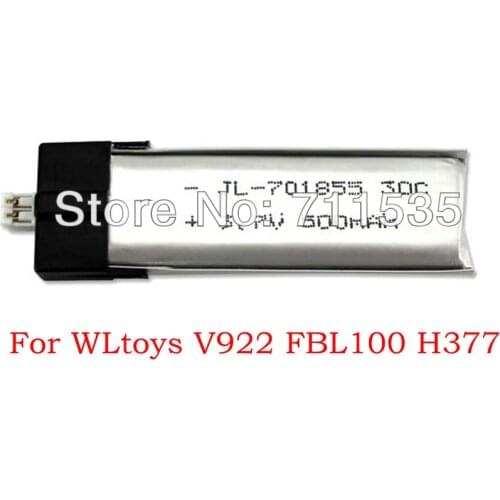 Batteries V922-25 3.7V 500mAh 30C LITHIUM BATTERY Spare Parts For WLtoys V922 V944 FBL100 H377 2.4G RC Helicopter